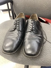JOHNSTON MURPHY 59 11055 BLACK LEATHER DRESS SHOES. SIZE 12