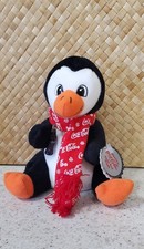 1998 Coca-Cola Coke Penguin Bean Bag Plush Toy Snowflake Scarf  (bx33)