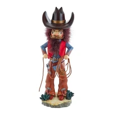 Kurt Adler Resin Hollywood Nutcracker, Cowboy with Lasso, 18in