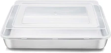 E-Far Stainless Steel Baking Pan with Lid, 12⅓ X 9¾ X 2 Inch Rectangle Sheet Cak