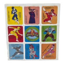 VINTAGE 1993 MIGHTY MORPHIN POWER RANGERS PUFFY STICKERS 1 SHEET OF 9 NEVER USED