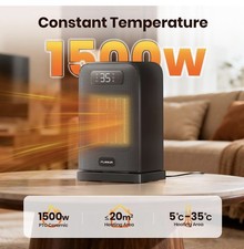 FLANUR Riscaldatori Elettrici per Casa, 1500W Silenzioso ad Efficienza Energetica 26cm, Nero