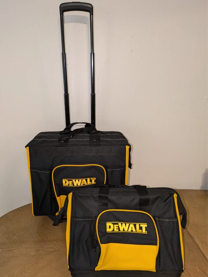 DEWALT 2-Piece Large Rolling Stackable Heavy Duty Tool Bags & Telescoping Handle - Image 2 of 4