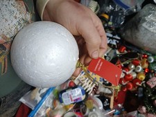 100mm white Styrofoam ball craft ornament.