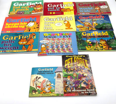 Garfield Paperback Mixed Lot Of 11 Vintage Comics By Jim Davis Fat Cat 3 Pack
