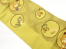 7582776: JAPANESE KIMONO JAPANESE NAGOYA OBI / WOVEN ROUNDEL