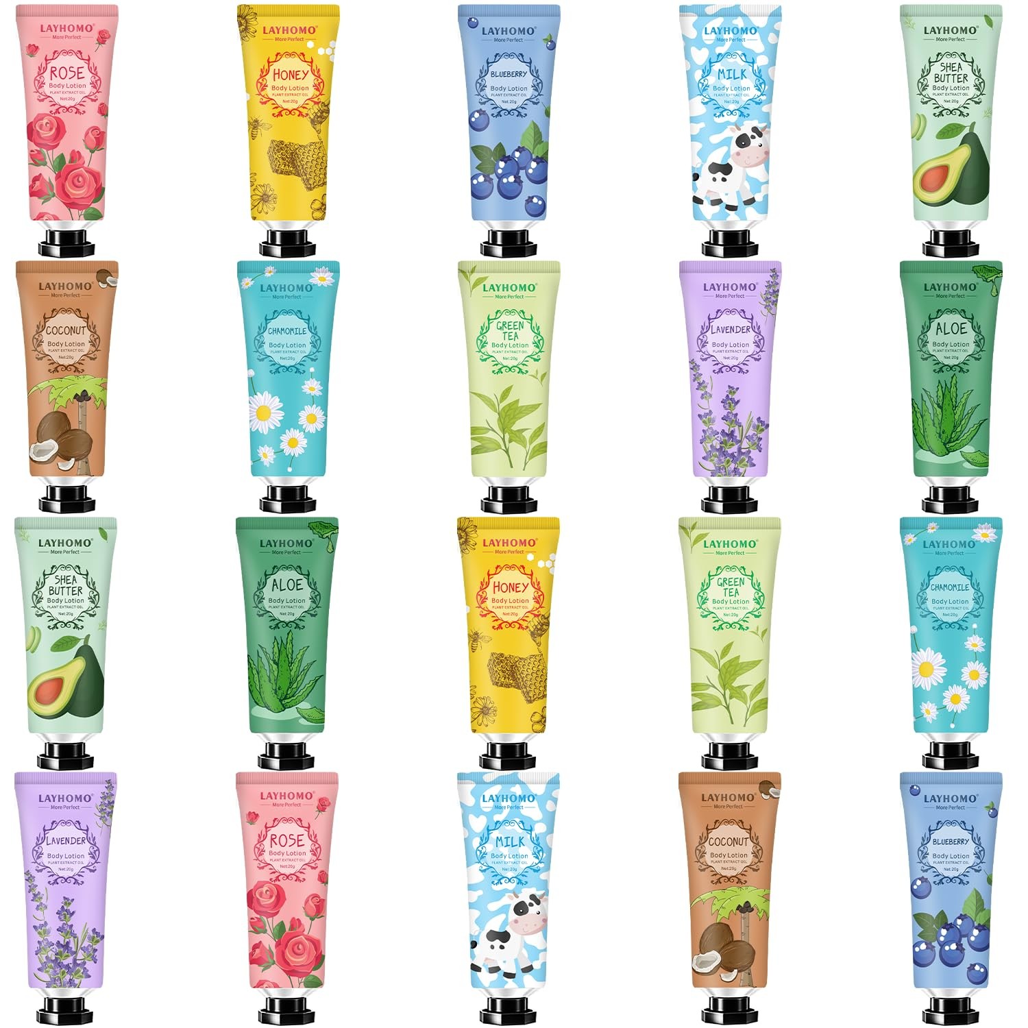 20 Pack Mini Body Lotion Gift Bulk for Dry Skin,Travel Size 