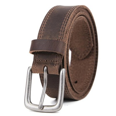 Men's Full Grain Leather Casual Every Day Jeans Belts, Handmade Men Leather B...