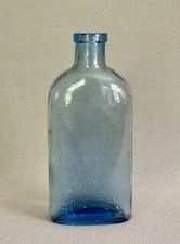 Rare Antique Embossed Sawyer's Crystal Bluing Bottle - Peacock Blue Glass