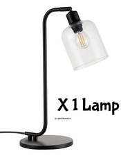 B&Q Maxton Industrial Style Table Lamp Matt Black Glass / Steel RRP=£32 each