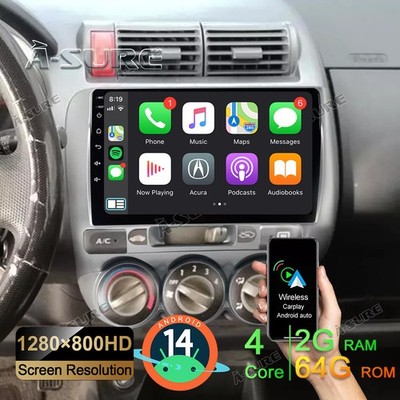 Android 14 Autoradio für Honda Jazz Fit 2001-2008 Carplay 2+64GB GPS Navi RDS FM
