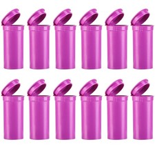 12 Pack Empty Plastic Pill Bottles with Caps, Airtight Grape Opaque