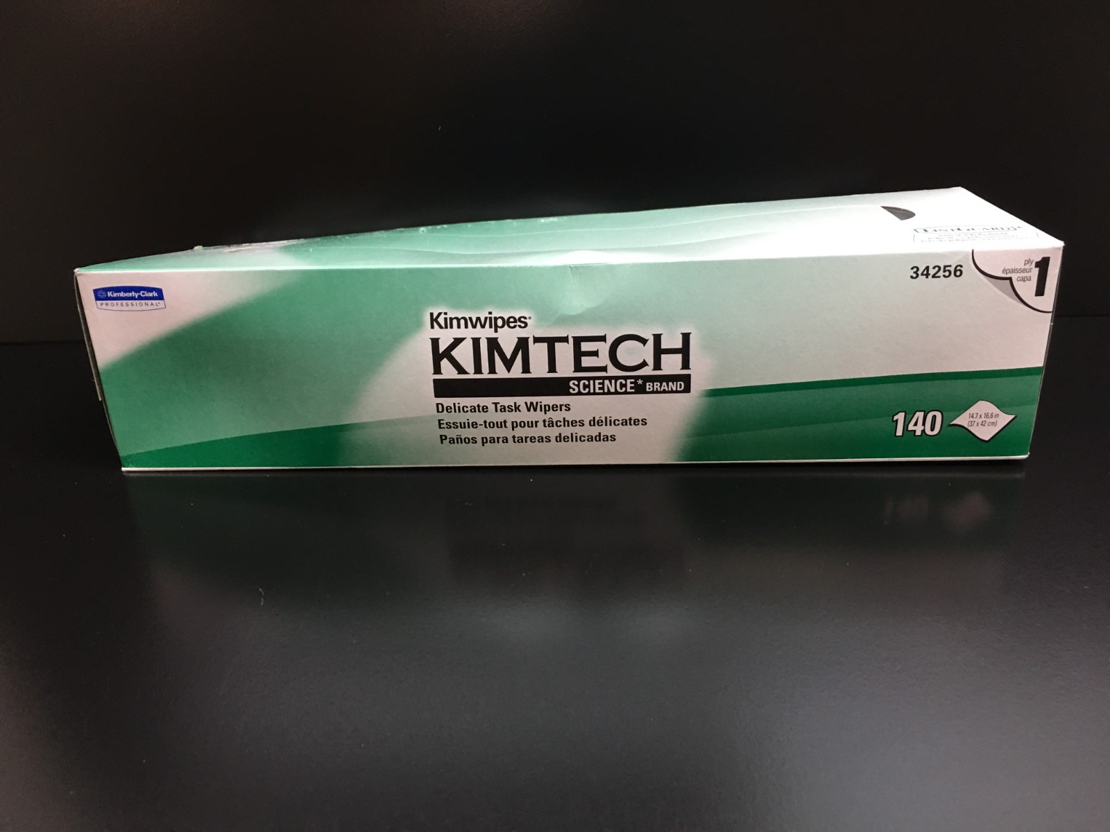 Kimtech REF 34256 White 1-Ply Kimwipes Delicate Task Science Wipers 140/Box