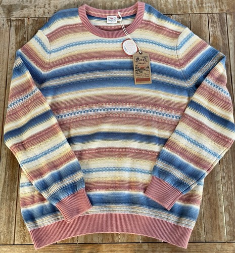 Faherty Mens Donegal Chest Stripe Cotton Cashmere Sweater Size XXL NEW