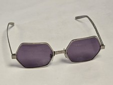 1970s Polaroid Cool Ray 164 Hexagon Shape Silver Frame Purple Lens Sunglasses