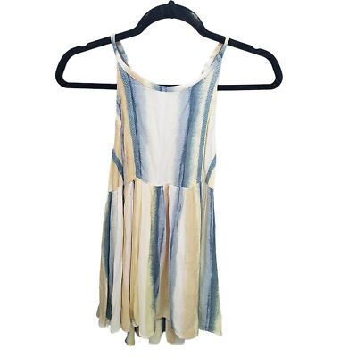 Exist Womens Sz L Blue Tan Striped Sleeveless Dress