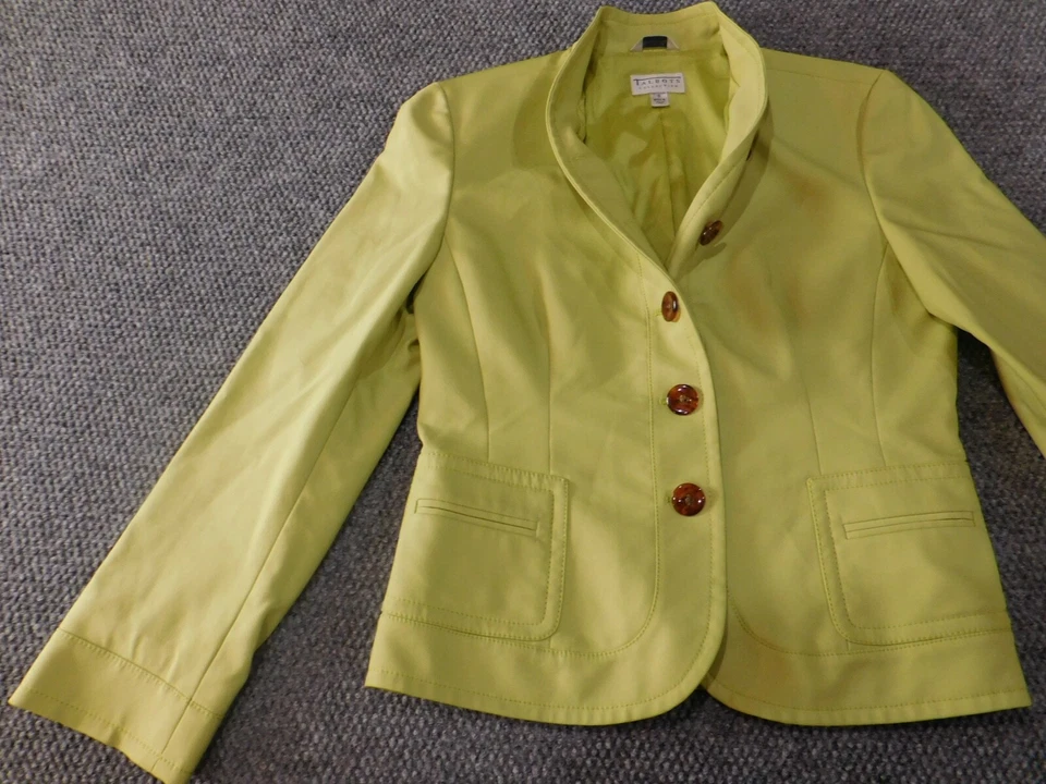 Talbots Jacket Womens 10 Green Collection Blazer Buttons Classic stretch - Image 3 of 4