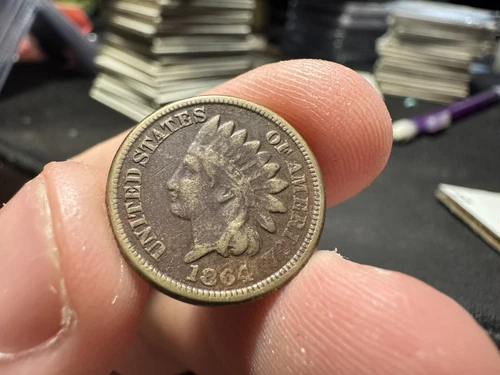 1864 CN 1c Indian Head Small Cent - Civil War Year - Copper-Nickel - VF