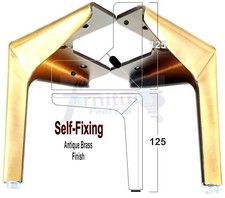 4 Metal Feet Antique Brushed Brass Furniture Legs Sofa Chair Cabinet 125mm High 