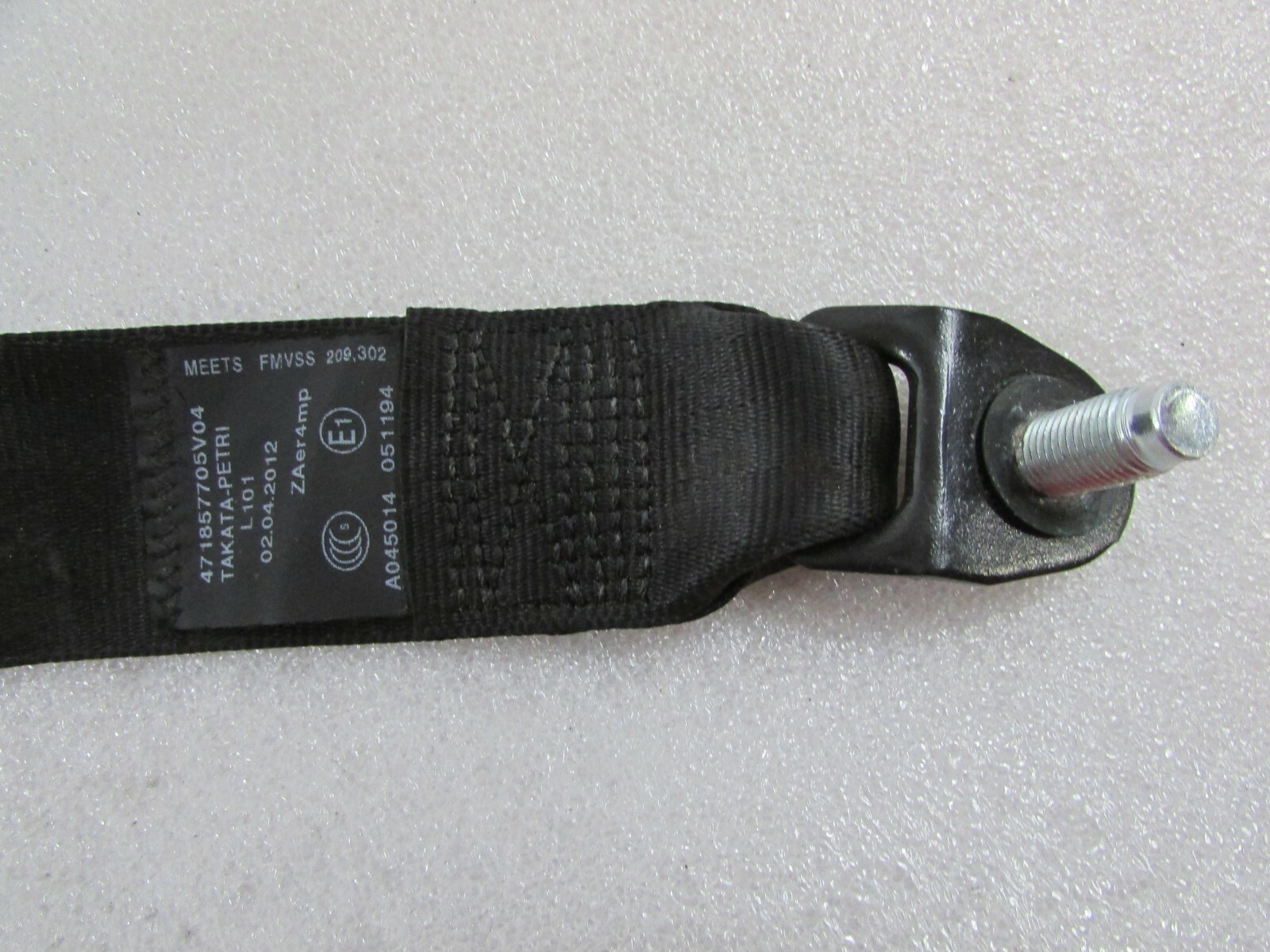 Lamborghini Aventador LP-700, LH Black Seat Belt, Used, P/N 471857705
