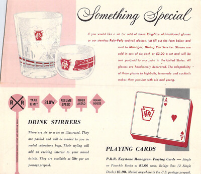 PENNSYLVANIA ROLY POLY COCKTAIL GLASSES ORDER ORM ENVELOPE