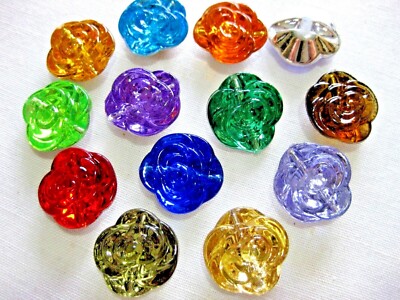7 Knöpfe Blumen Rosen Ösenknöpfe Kunststoff 25 mm  Farbe wählbar  K41E