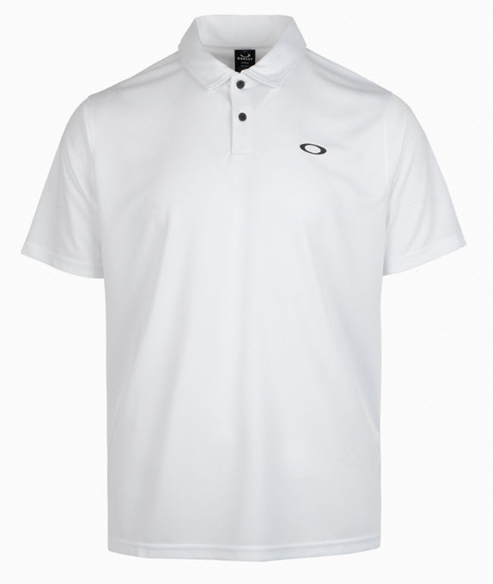 OAKLEY Men ICON TN Protect Polo T-Shirt White Casual Tee Top