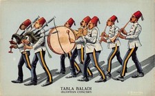 Egypt - Tabla Baladi (Egyptian Concert) - Caricature postcard by E. B. Norton -