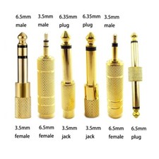 10x 6.5mm Male to 3.5mm Female Plug Stereo/Mono Audio Adaptor for Headset Guitar