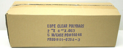 5,000 Heavy Duty Open End LDPE Clear Polybags Bags 3 Mil .003 Crease Heat Seal  