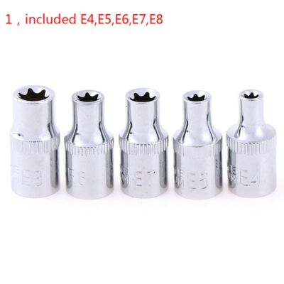 4 Ratchet Socket Torx Star Bit Socket Adapter E Socket Driver Joint Hand Tool