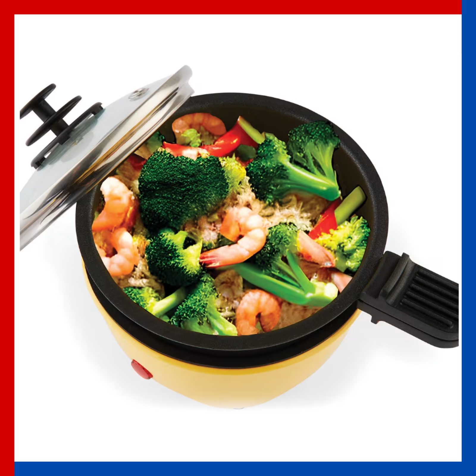 Mini Electric Skillet Noodle Maker Cooking Small Frypan Lid Pot Fry Pan