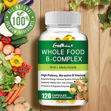 Complejo B de alimentos integrales - Probiótico, enzima - salud cardíaca, digestivo, impulso inmunológico