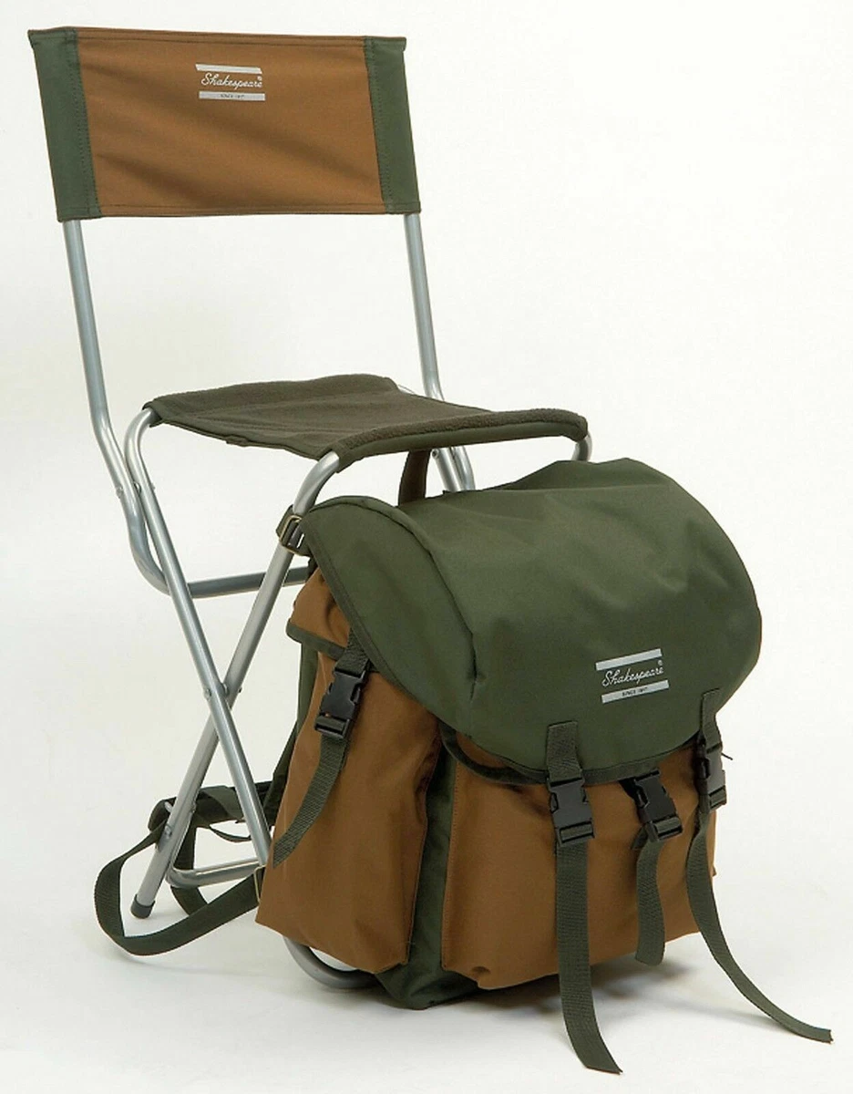 Shakespeare Folding Chair With Rucksack & Back Rest Lightweight Fishing  Luggage 43388221544