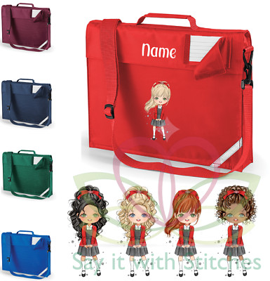 Personalisierte Namen Büchertasche Mädchen Clairabella Stil Figur Lesen Schultasche