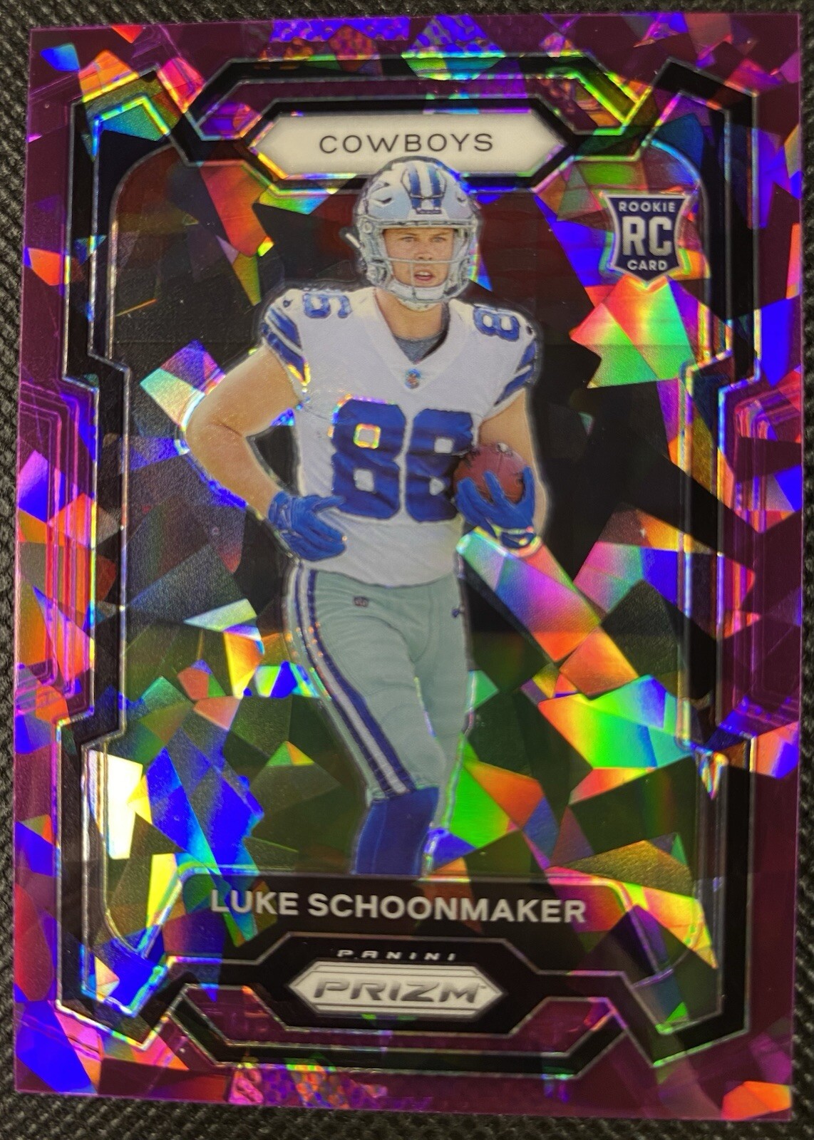 2023 Panini Prizm Luke Schoonmaker Purple Cracked Ice Rookie /225 #325 Dallas