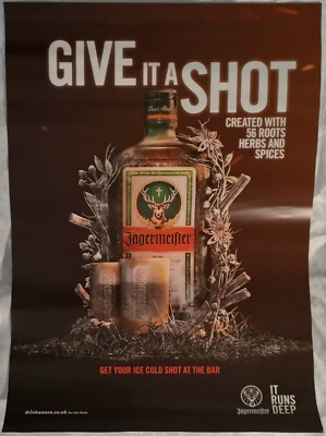 Jägermeister (Jägermeister) ''''Give it a Shot'''' Werbeplakat - 29,5x42 cm