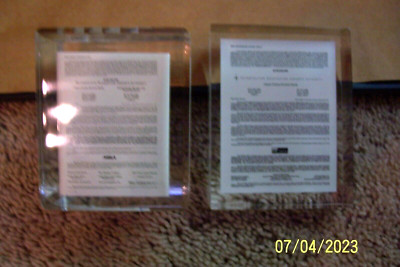 Set of 2 Metropolitan Washington Airport Authority Document in Lucite Case