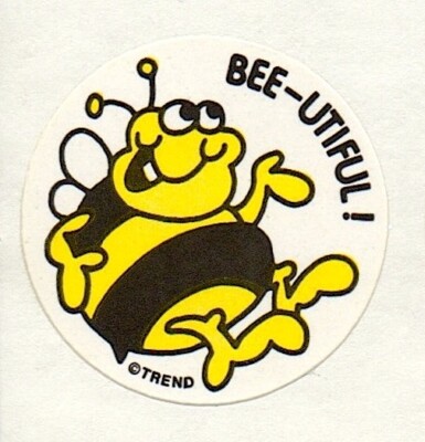 Trend Scratch And Sniff Honey Bee Stinky Stickers Glossy Single Vintage 1980's