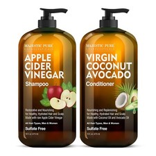 Apple Cider Vinegar Shampoo and Avocado Coconut Conditioner Set - Restores Shine