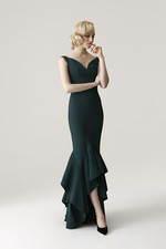 NWT Chiara Boni La Petite Robe Adeniece Sleeveless Trumpet Gown Navy 6 1090