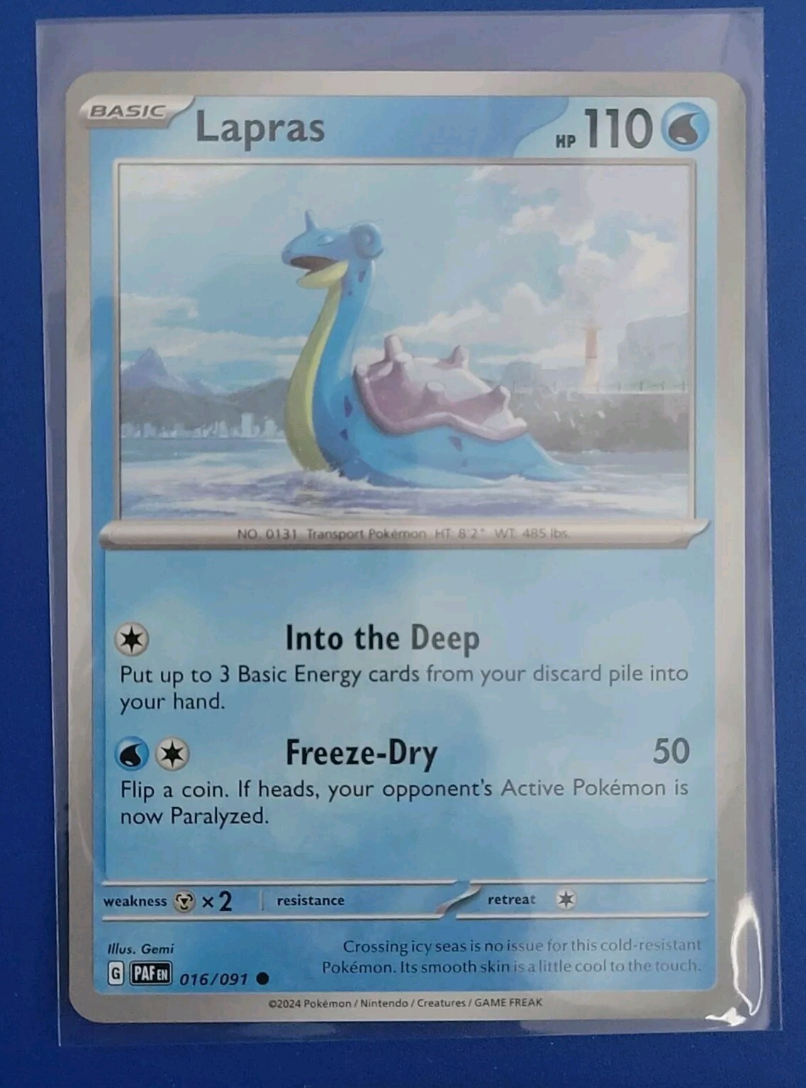 Pokémon TCG Paldean Fates: Lapras (016/091) - Common - Near Mint