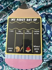 Double-Sided School Chalkboard Sign 16" x 9" Reusable First  Last Day Of School