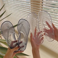 Summer Women's Transparent Flip Flops Shoes Slippers Beach Shoes Pvc Sandals