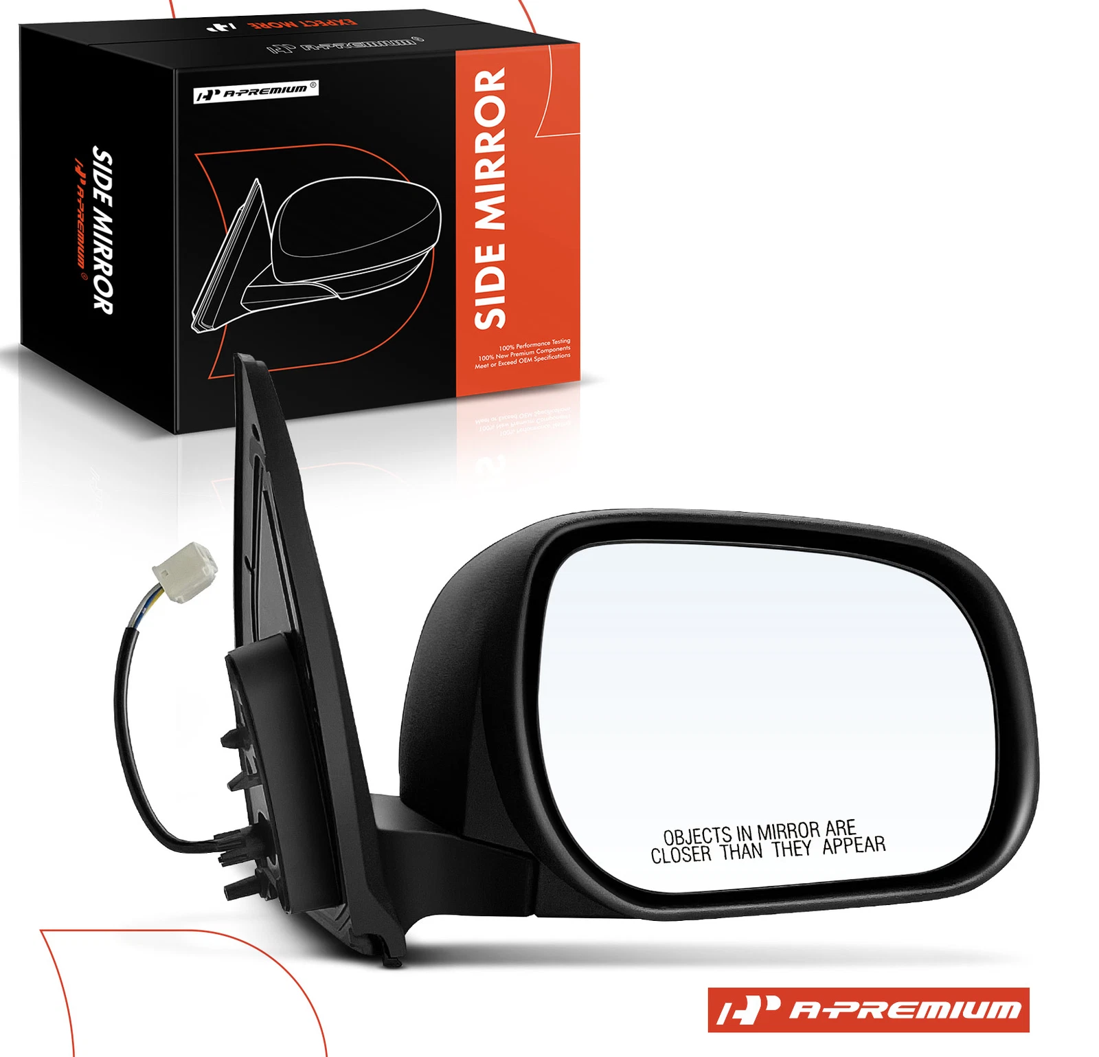 A-Premium Passenger Power Mirror with Manual Folding for Toyota RAV4 2006-2008