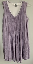 Old Navy Pleated Dress Purple Crepe Geometric Print A-line Women’s Sz SP Petite