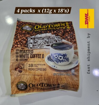 4 Packs x(12g x 18's) OLDTOWN White Coffee Nan Yang Roasted Coffee O -DHL Expres