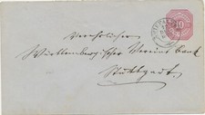 WÜRTTEMBERG "ZWIEFALTEN" sehr selt. K3 klar a. 10 Pf Kab.-GU, 1878