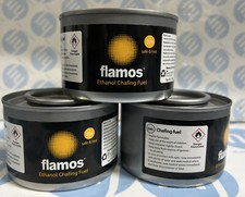 3 x Flamos Ethanol Chafing Fuel Catering 3 hours 74197 BBQ Buffet Gel Camping *