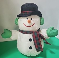 11" Vintage 1993 Gibson Greetings Merry Makers Nylon Snowman Plush Ripstop